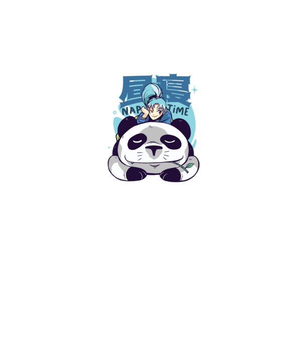 Anime Panda relaxare model alb pe tricou