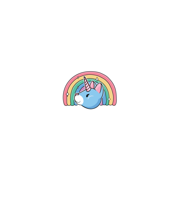 Pisică Unicorn model negru pe tricou