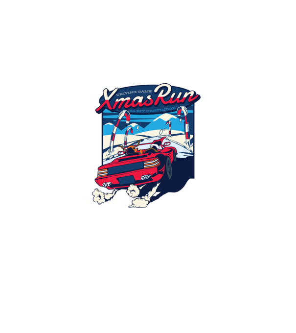 Xmas Outrun Retro Jucărie Crăciun model albastru închis pe tricou