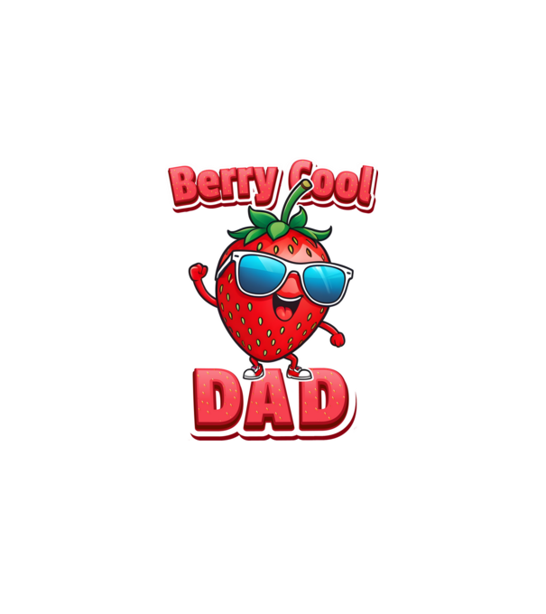 Berry Cool Dad Strawberry model negru pe tricou