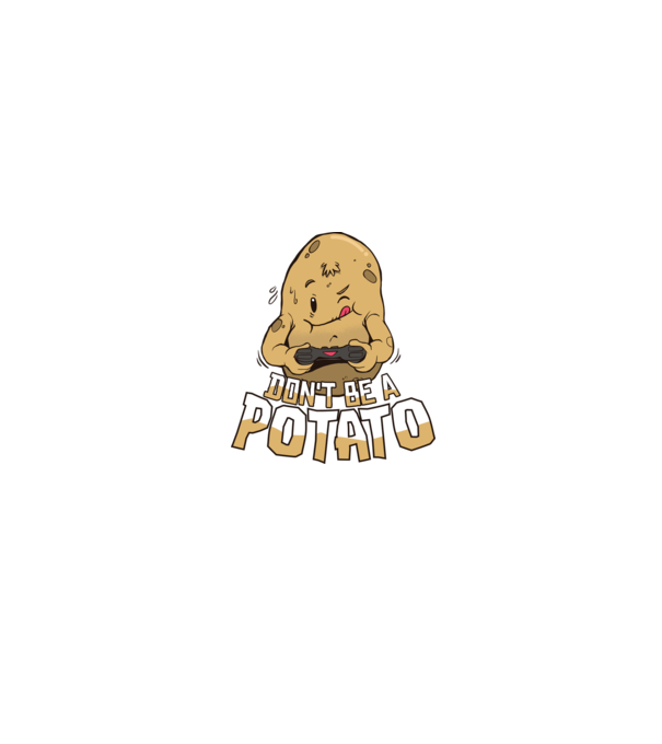 'Don''t be a Potato Gamer' model alb/roșu pe tricou