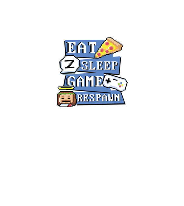 Eat, Sleep, Game respawn model alb pe tricou