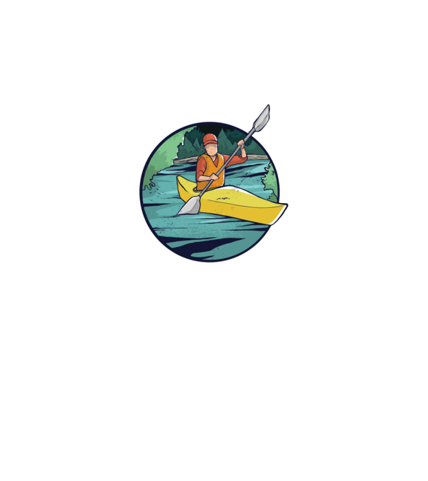 Caiac-canoe model negru pe tricou