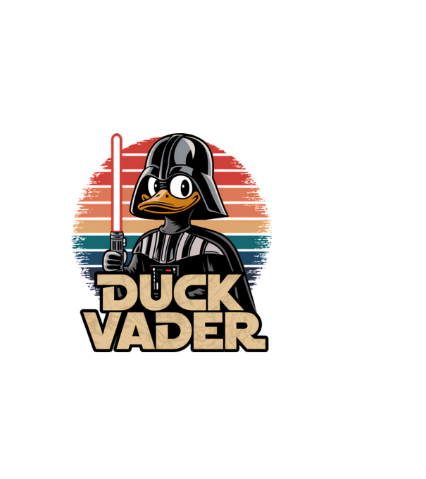 Duck Vader model negru pe tricou