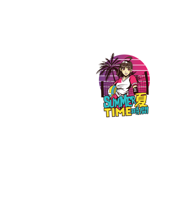 Summer Girl Anime Fată Manga model galben neon pe tricou