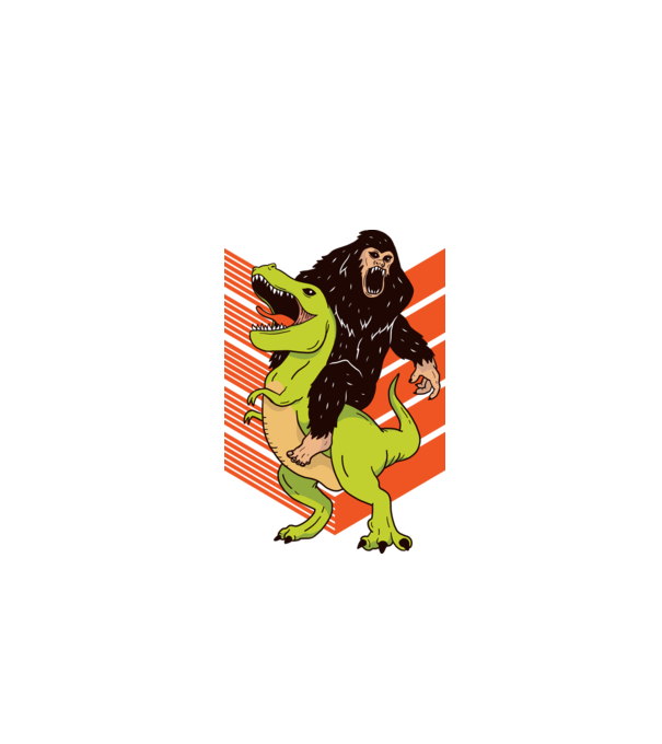 Dinozaur Yeti model alb pe tricou