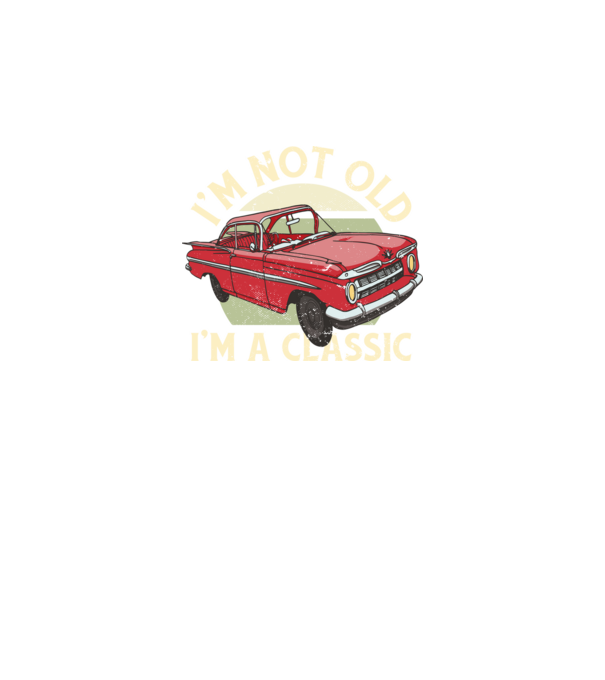 'Mașină clasică - I''m not old I''m a classic' model negru pe tricou