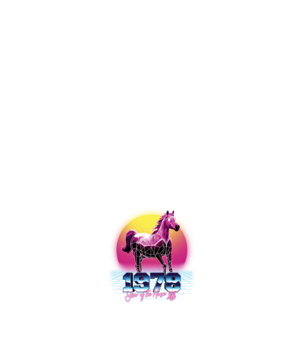 1978 Year of the Horse model negru pe tricou