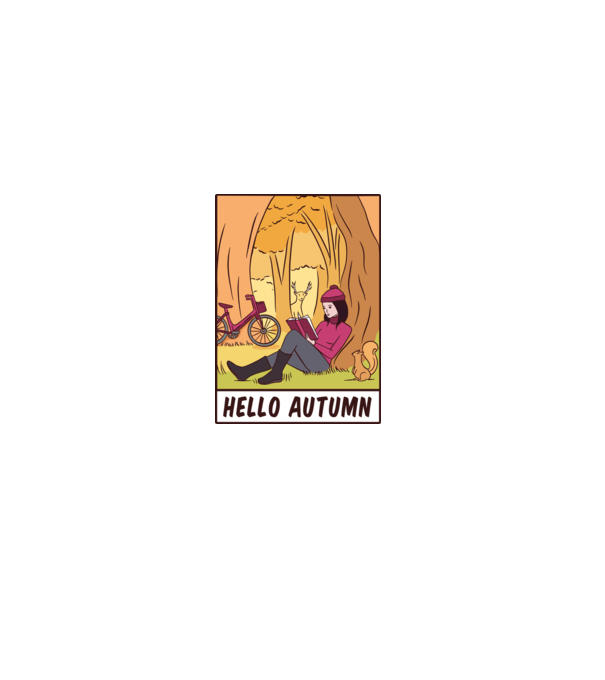 Hello Toamnă model alb pe tricou