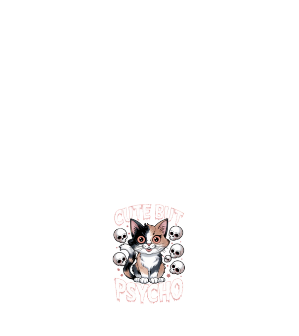 Cute, but Psycho pisică Negru model negru pe tricou