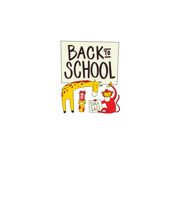 Back To School Animale model gri pe tricou