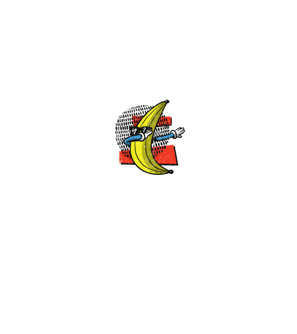 Banană DAB model alb pe tricou