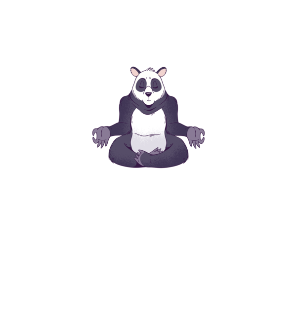Panda Meditație model gri pe tricou