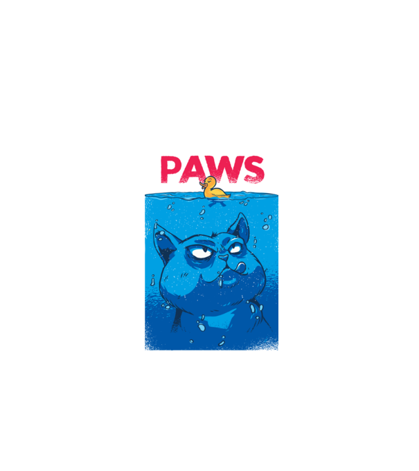 Paws Pisică la atac model negru pe tricou