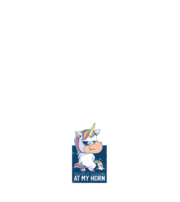 'Don''t look at my horn tricou amuzant unicorn' model negru pe tricou