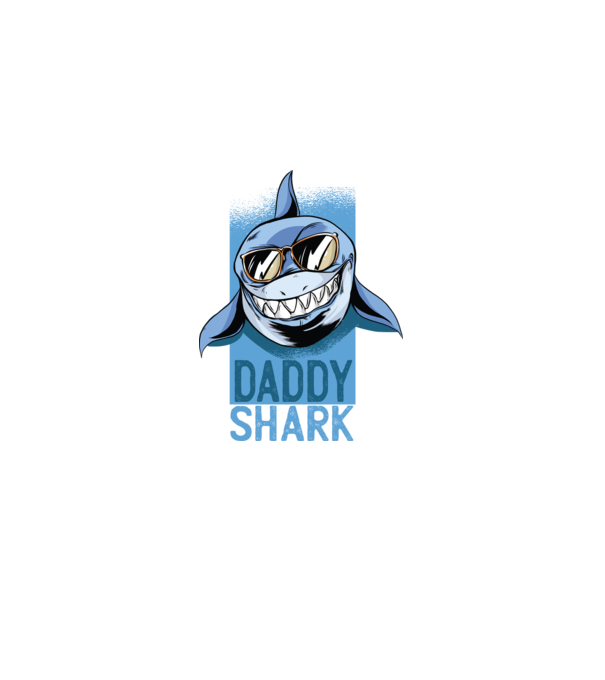 Daddy Shark tricou pentru tata model negru pe tricou