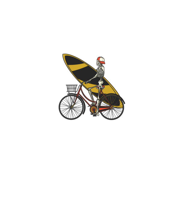 Schelet surfer model gri pe tricou