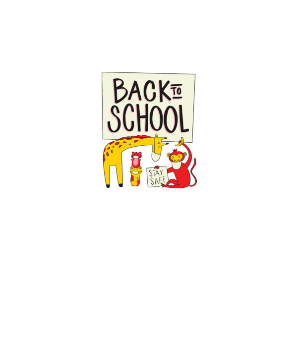 Back To School Animale model alb pe tricou