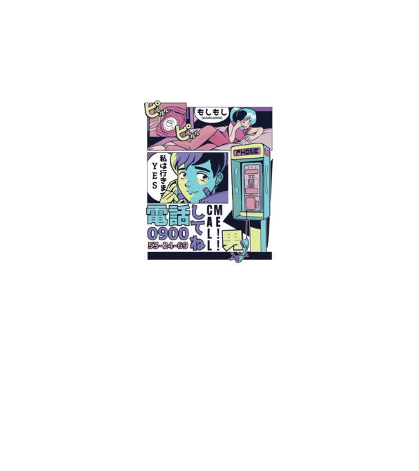 Anime Vaporwave benzi desenate model alb pe tricou