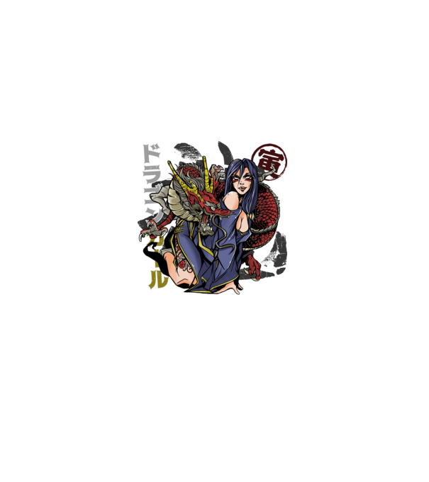Dragon sexy Anime model negru pe tricou