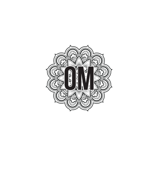 OM Mandala model alb pe tricou