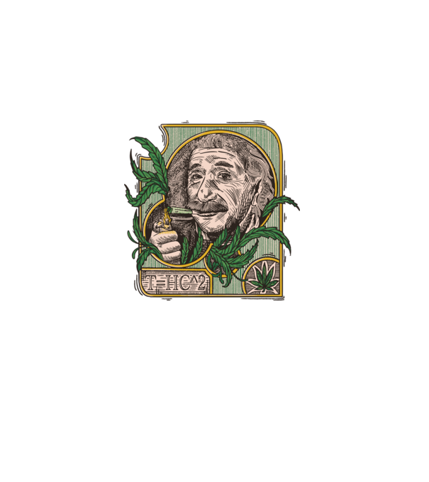 Einstein Marijuana THC model negru pe tricou