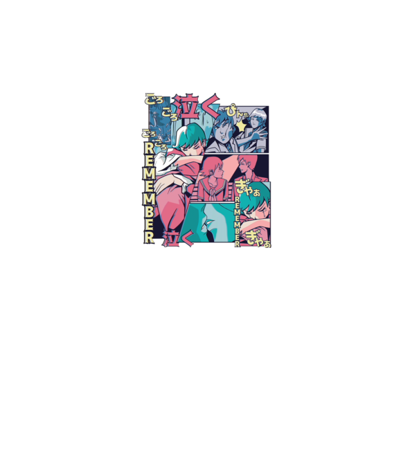 Anime Vaporwave benzi desenate model alb pe tricou