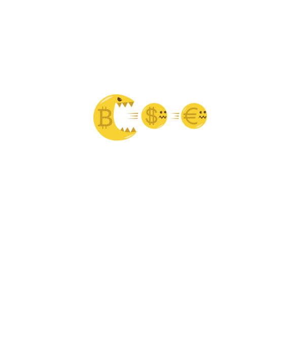 Bitcoin Pacman model negru pe tricou