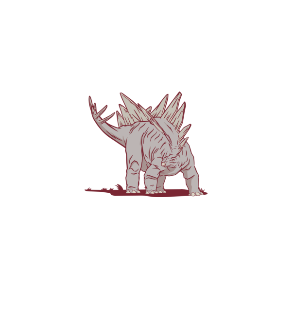 Stegosaurus dinozaur model albastru deschis pe tricou