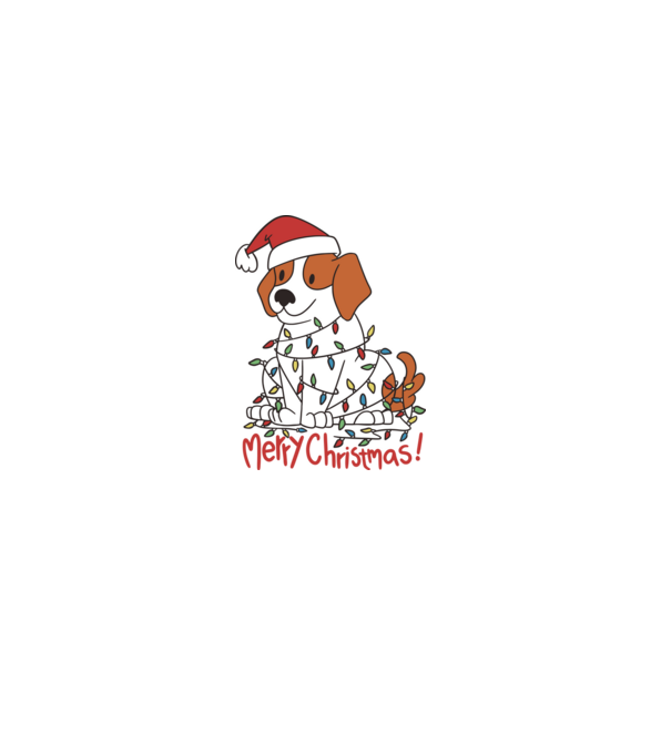 Beagle Crăciun Fericit! model gri pe tricou