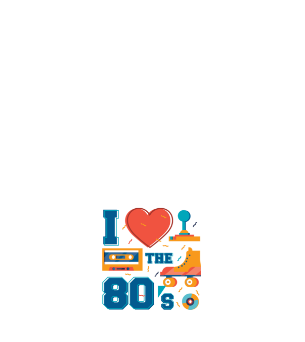 'I love the 80s - Iubesc anii ''80' model alb pe tricou