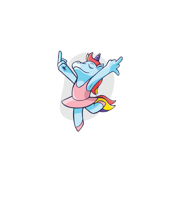 Unicorn Balet dans model mov pe tricou