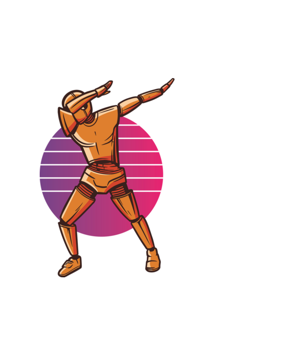 Robot DAB model alb pe tricou