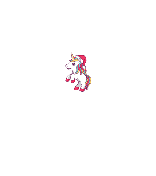 Unicorn de Crăciun model alb/roșu pe tricou