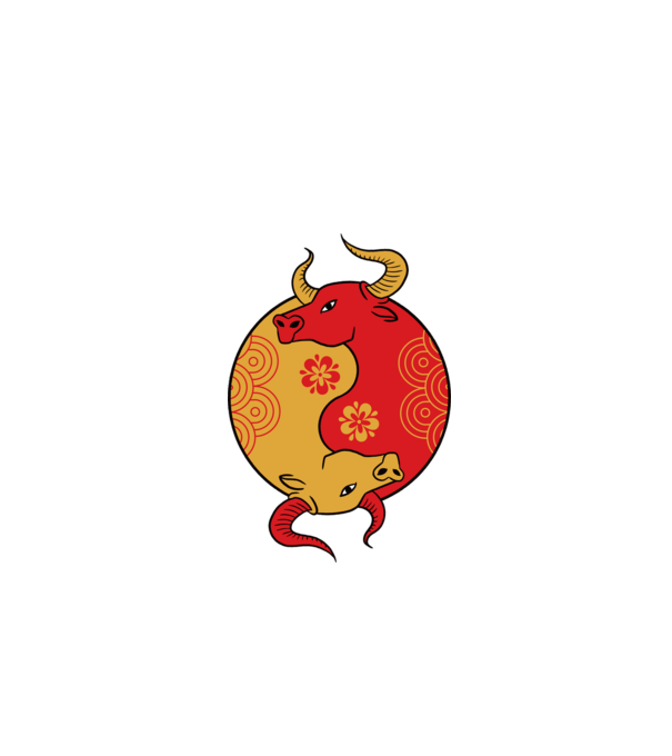 Bivol Yin Yang model gri pe tricou