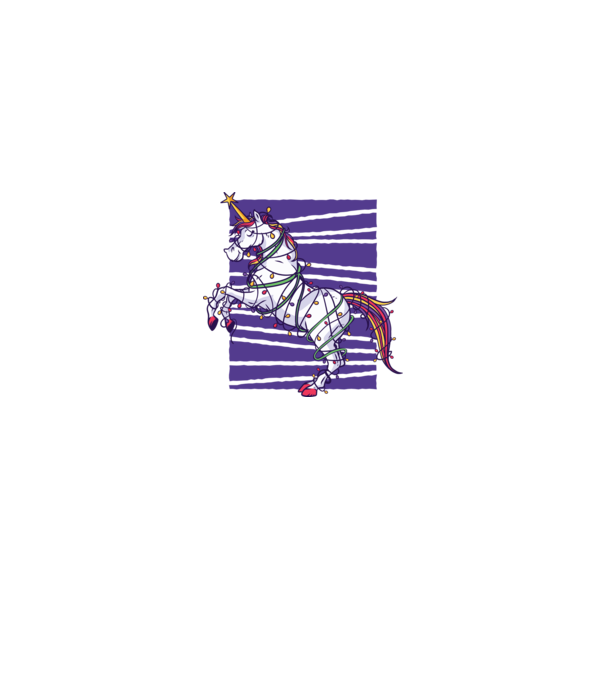 Unicorn pom de Crăciun model alb pe tricou