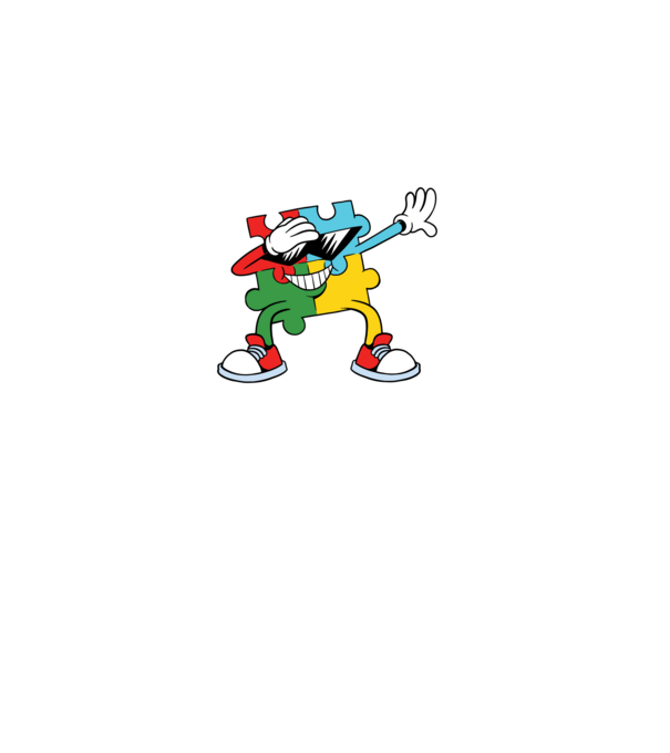 Autist DAB Puzzle model negru pe tricou