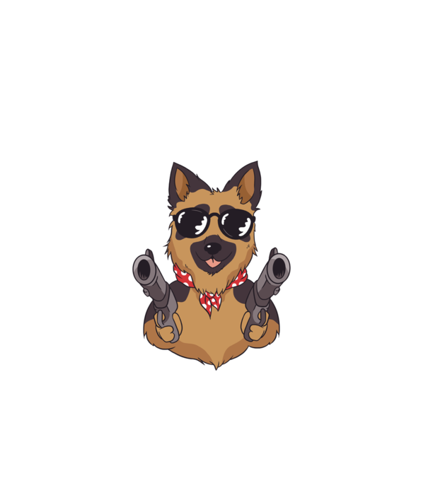 Pew Pew Pew Madafakas Ciobănesc german model alb pe tricou