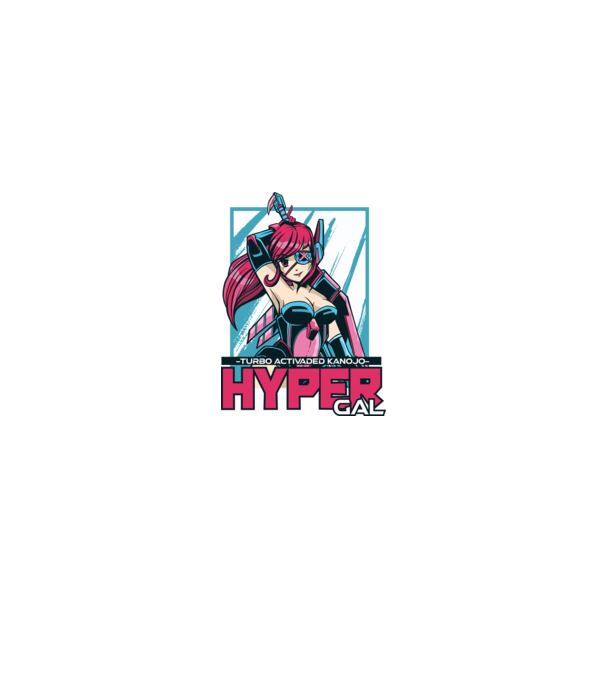 Hyper Gal - Fată Anime model negru pe tricou