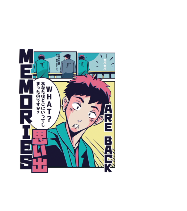 Anime Vaporwave benzi desenate model alb pe tricou