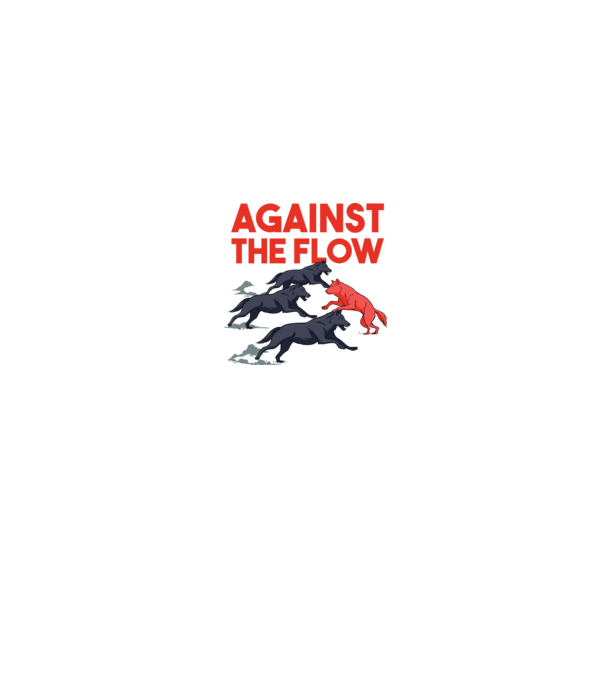 Against the flow - Împotriva curentului model alb pe tricou