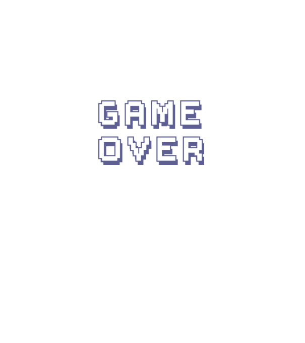 Game Over model alb pe tricou
