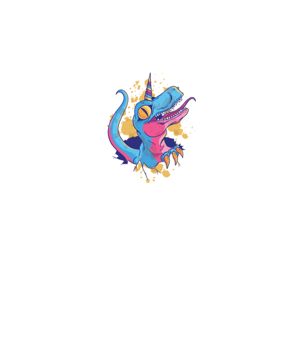 Unicornsaurus - Dinozaur Unicorn model negru pe tricou