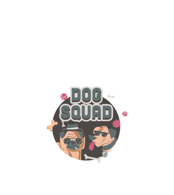 Dog squad model alb pe tricou