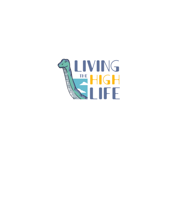 Living the High Life Dinosaur model negru pe tricou