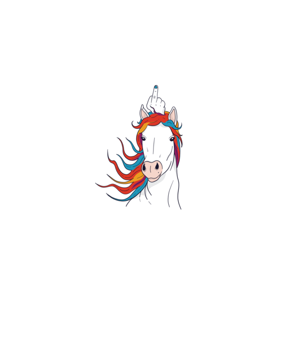Unicorn Fuck Off model negru pe tricou