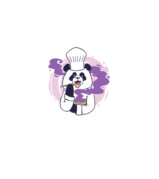 Panda Chef model negru pe tricou