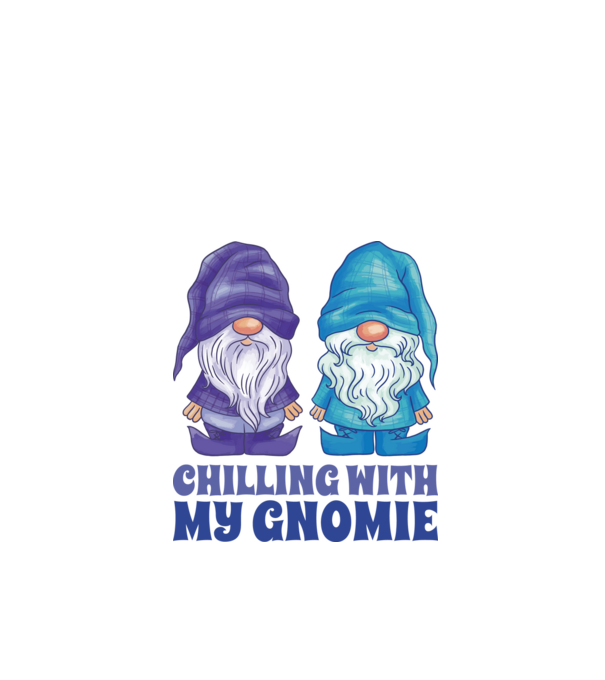 Chilling with my Gnomie model alb pe tricou