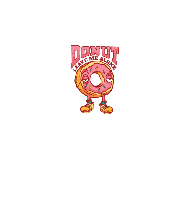 Donut leave me alone model alb pe tricou