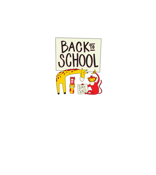 Back To School Animale model roz pe tricou